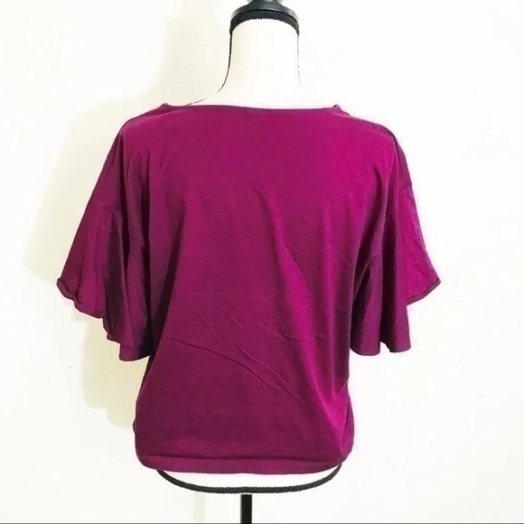 UniqLo Ruffle Sleeve Top Size small - Picture 3 of 5